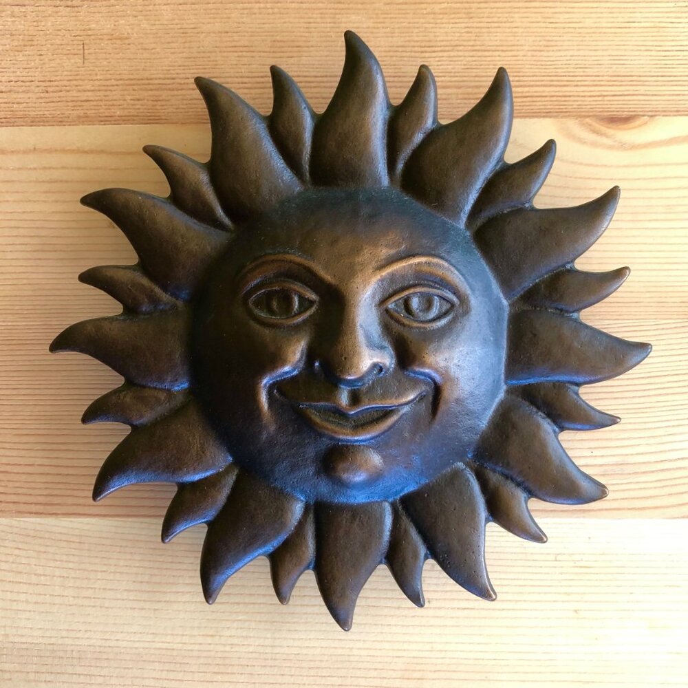 Smiling Sun Face BRASS DOOR KNOCKER by Michael Healy with Signature